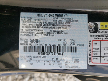 2007 FORD FUSION SEL - 3FAHP08Z77R130441