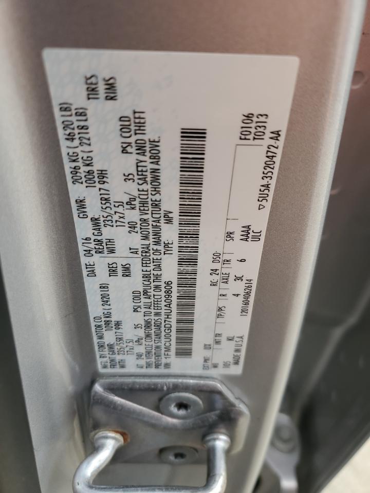 2017 FORD ESCAPE SE - 1FMCU0GD7HUA09806