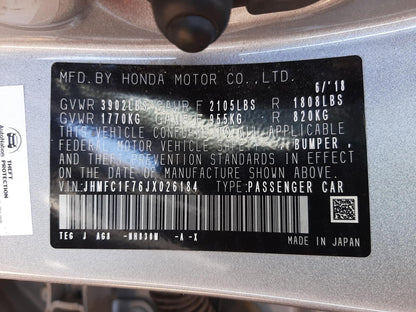 2018 HONDA CIVIC EXL - JHMFC1F76JX026184