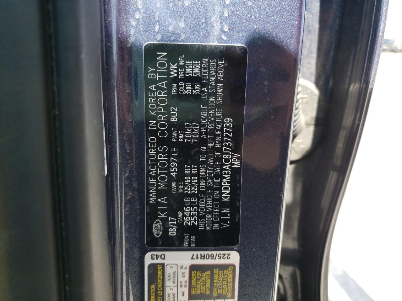 2018 KIA SPORTAGE L - KNDPM3AC8J7372739