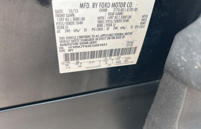 2014 FORD EXPLORER L - 1FM5K7F83EGA91653