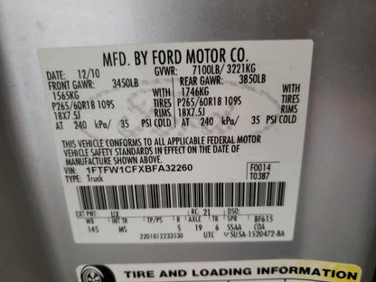 2011 FORD F150 SUPER - 1FTFW1CFXBFA32260