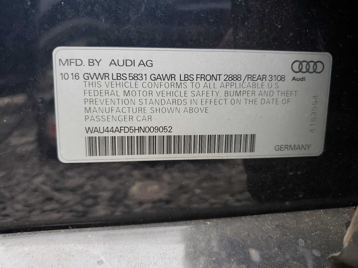 2017 AUDI A8 L QUATT - WAU44AFD5HN009052