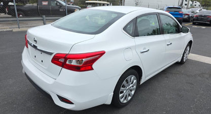 Nissan Sentra S 2019 White – 1.8L FWD Sedan, Run & Drive | VIN: 3N1AB7AP1KY406190