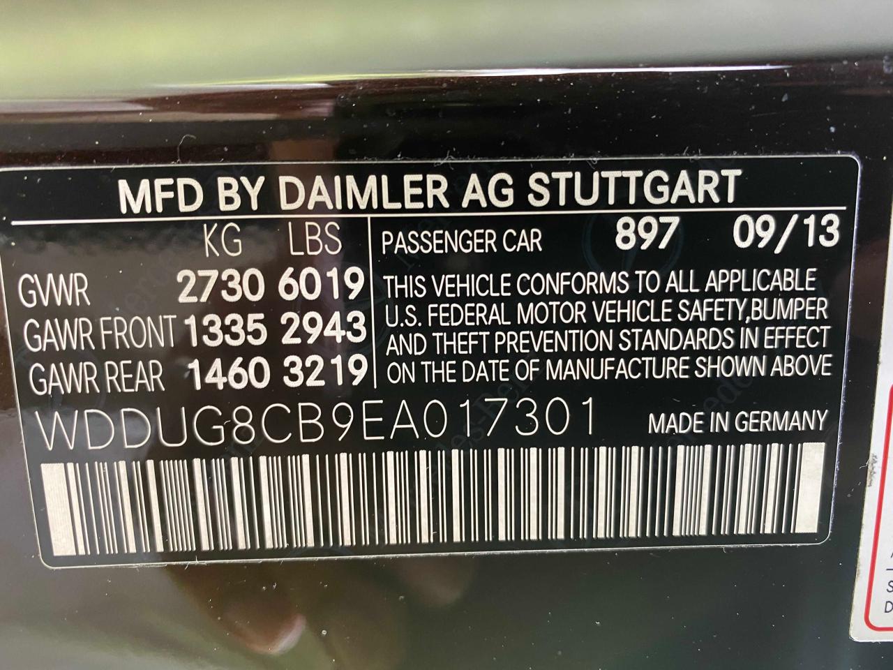 2014 MERCEDES-BENZ S 550 - WDDUG8CB9EA017301