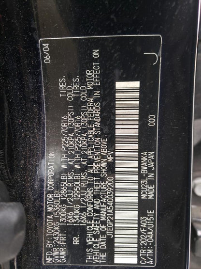 2004 TOYOTA HIGHLANDER - JTEGP21A540039200