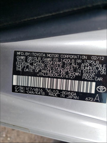 2012 TOYOTA SCION IQ - JTNJJXB03CJ016727