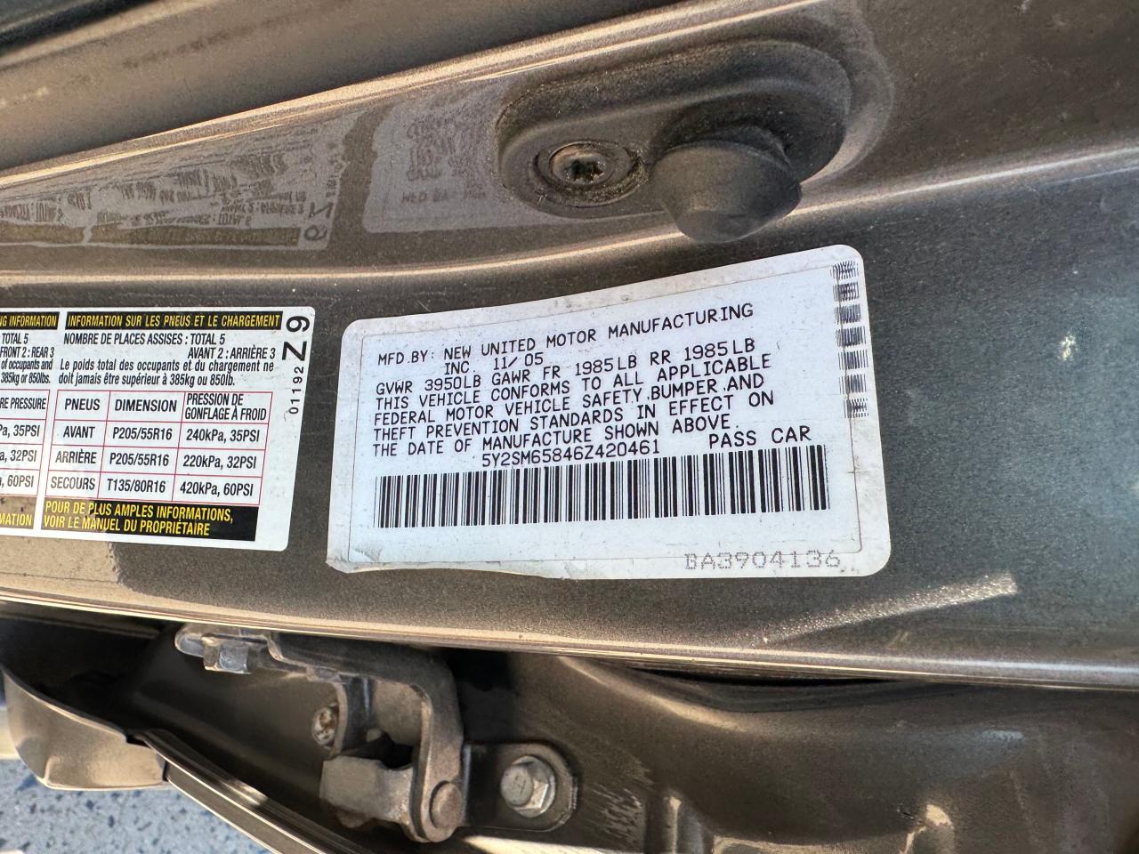 2006 PONTIAC VIBE - 5Y2SM65846Z420461