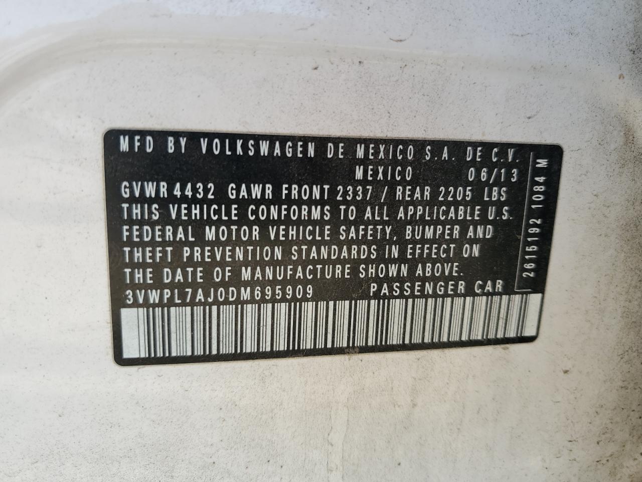 2013 VOLKSWAGEN JETTA TDI - 3VWPL7AJ0DM695909