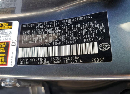 2021 Toyota Avalon Touring | Gray | 3.5L FWD | VIN: 4T1HZ1FB4MU057612