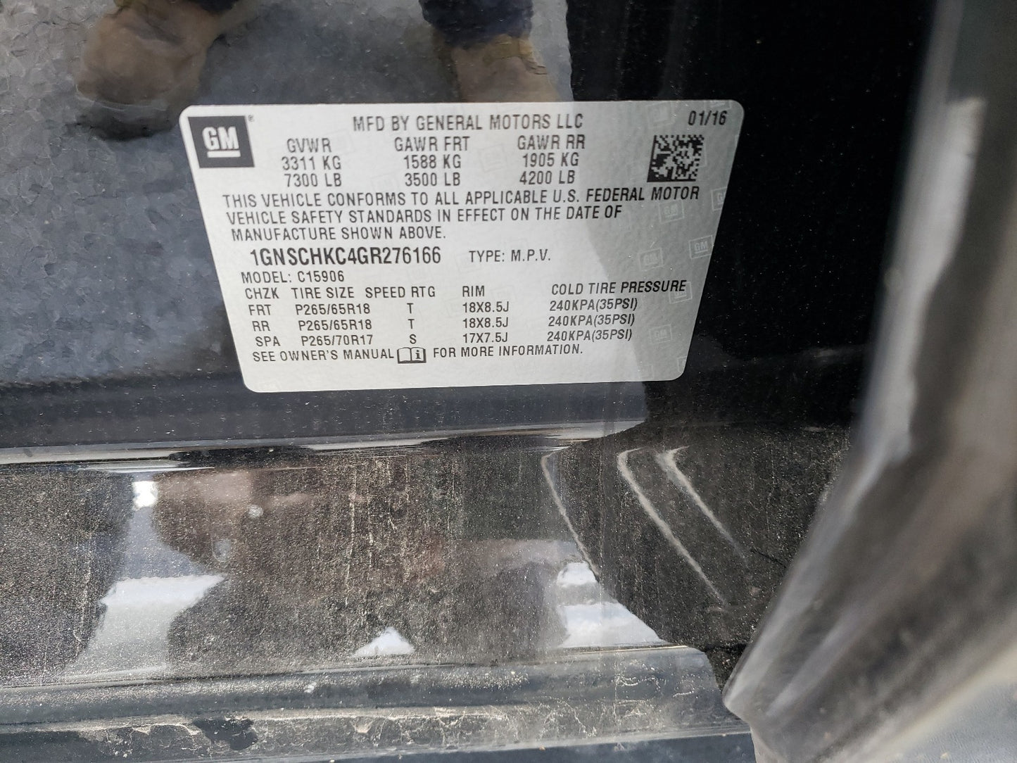 2016 CHEVROLET SUBURBAN C - 1GNSCHKC4GR276166