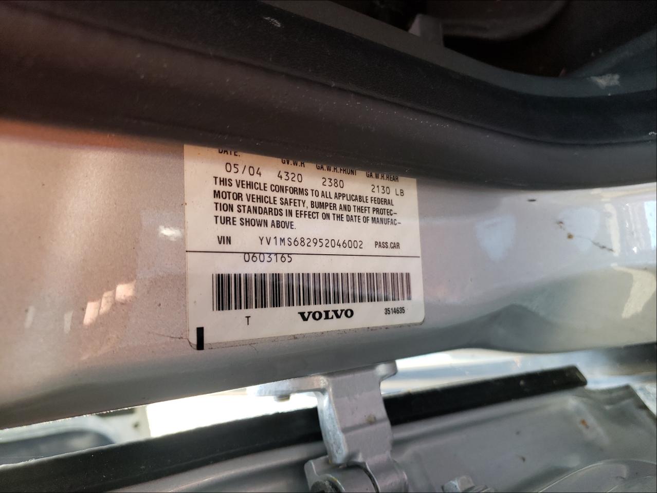 2005 VOLVO S40 T5 - YV1MS682952046002