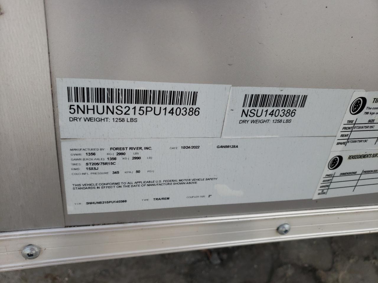 2023 OTHER TRAILER - 5NHUNS215PU140386