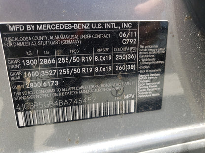 2011 MERCEDES-BENZ ML 350 - 4JGBB5GB4BA746452