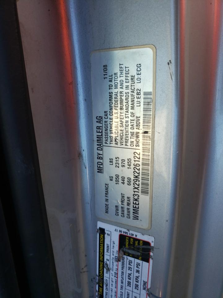 2009 SMART FORTWO PAS - WMEEK31X29K226122