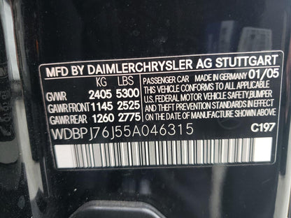 2005 MERCEDES-BENZ CL 600 - WDBPJ76J55A046315