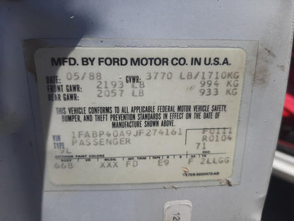 1988 FORD MUSTANG LX - 1FABP40A9JF274161