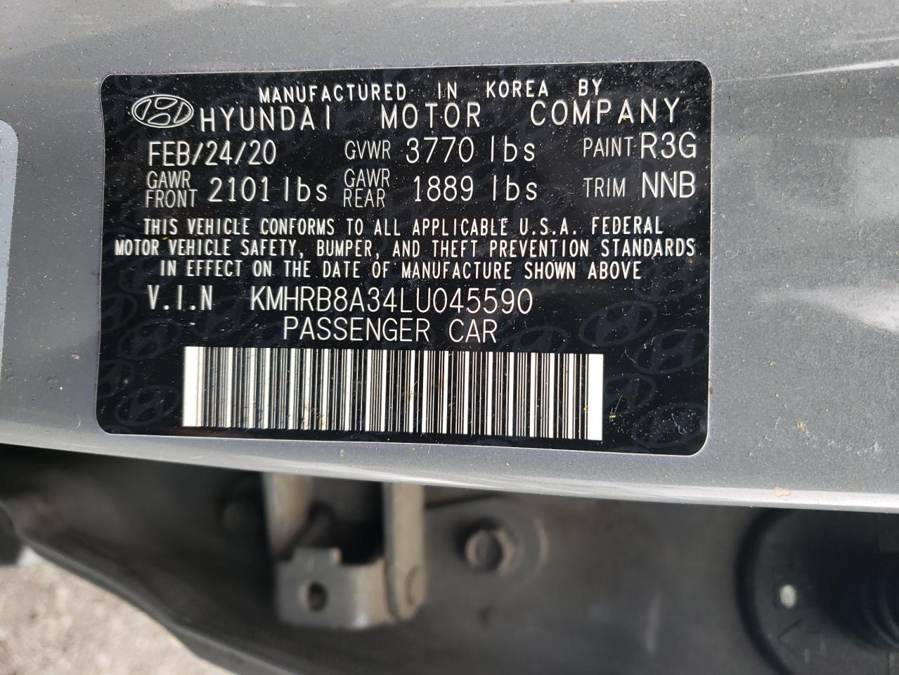 2020 HYUNDAI VENUE SE - KMHRB8A34LU045590