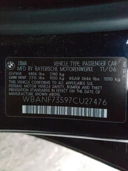 2007 BMW 5 SERIES - WBANF73597CU27476