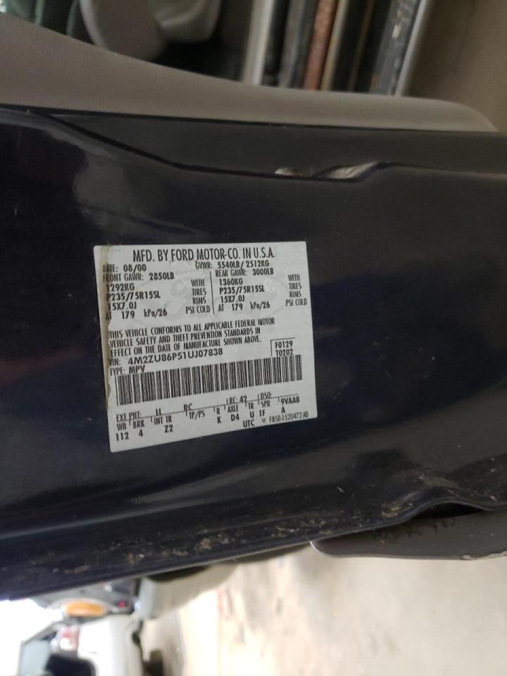 2001 MERCURY MOUNTAINEE - 4M2ZU86P51UJ07838