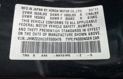 2011 HONDA INSIGHT LX - JHMZE2H53BS005476
