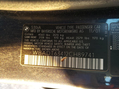 2002 BMW 530 I AUTO - WBADT63412CH89741