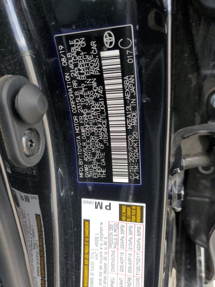 2020 TOYOTA COROLLA SE - JTDS4RCE1LJ041745