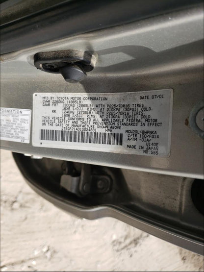 2001 TOYOTA HIGHLANDER - JTEGF21A010024831