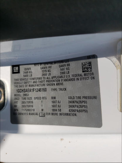 2015 CHEVROLET COLORADO - 1GCHSAEA1F1246160