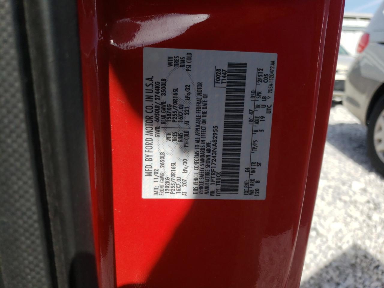 2003 FORD F150 - 1FTRF17243NA82955