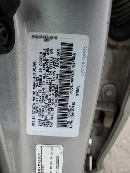 2003 TOYOTA CAMRY LE - 4T1BE32K63U211044