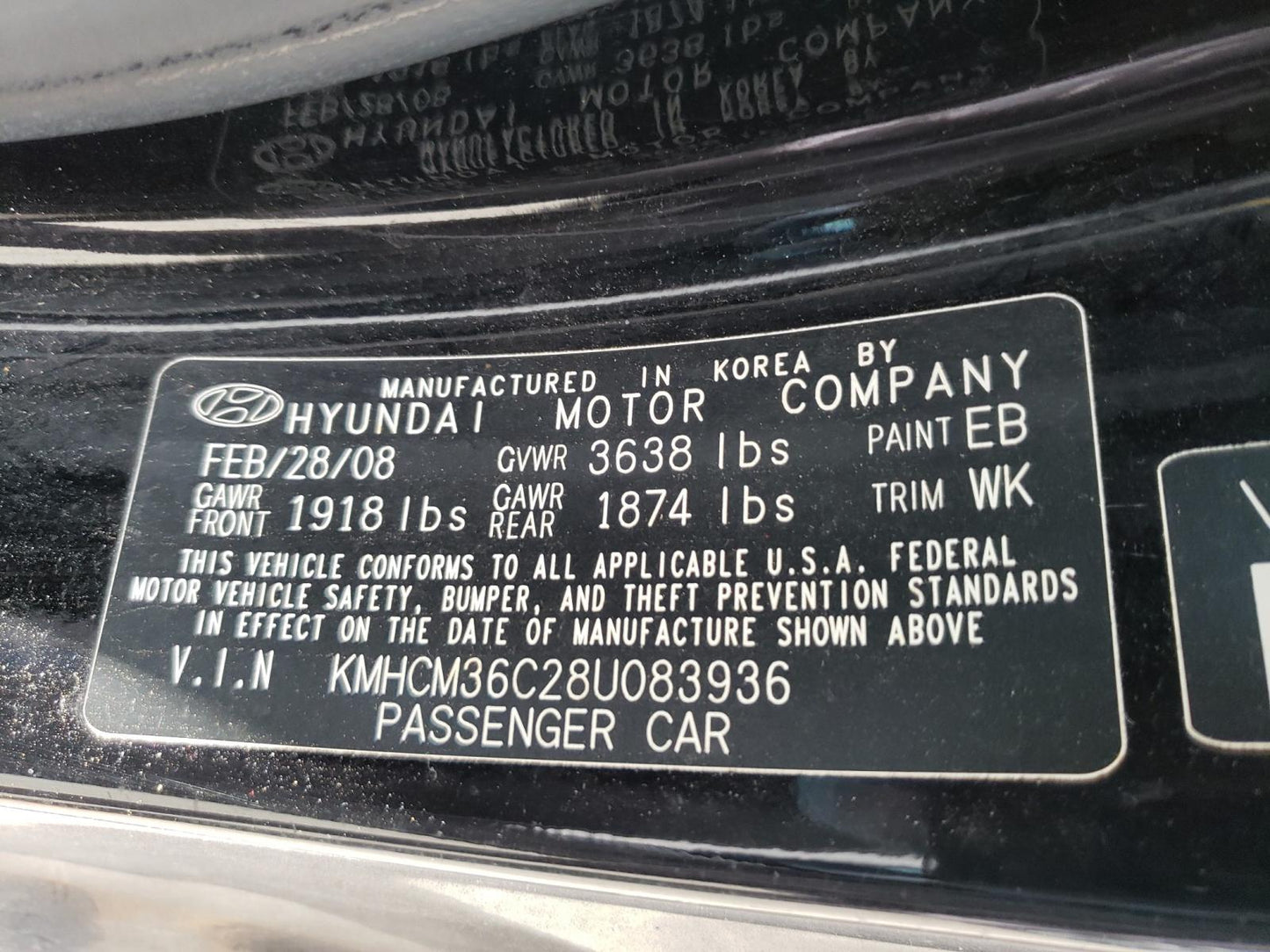 2008 HYUNDAI ACCENT GS - KMHCM36C28U083936