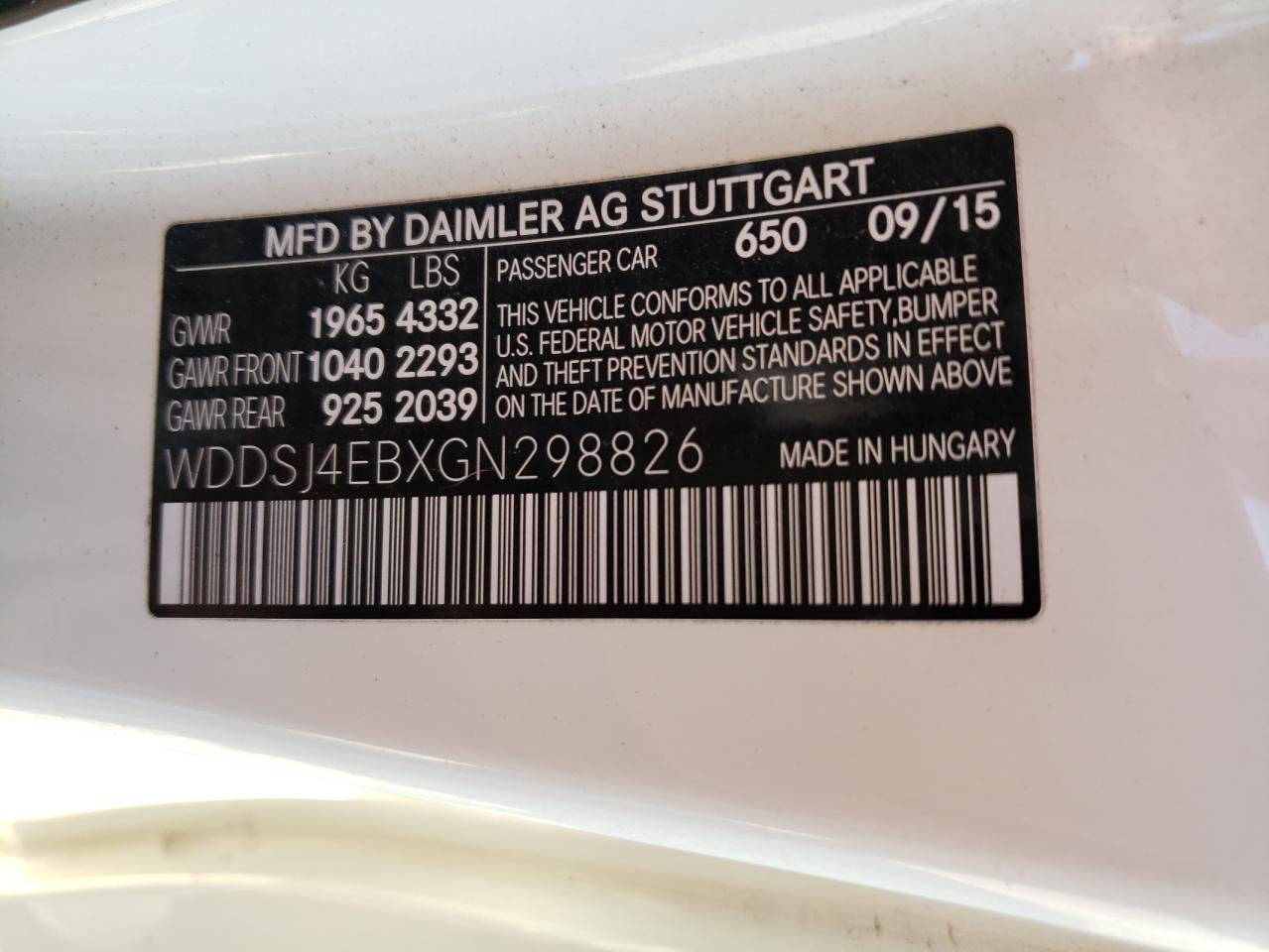 2016 MERCEDES-BENZ CLA 250 - WDDSJ4EBXGN298826