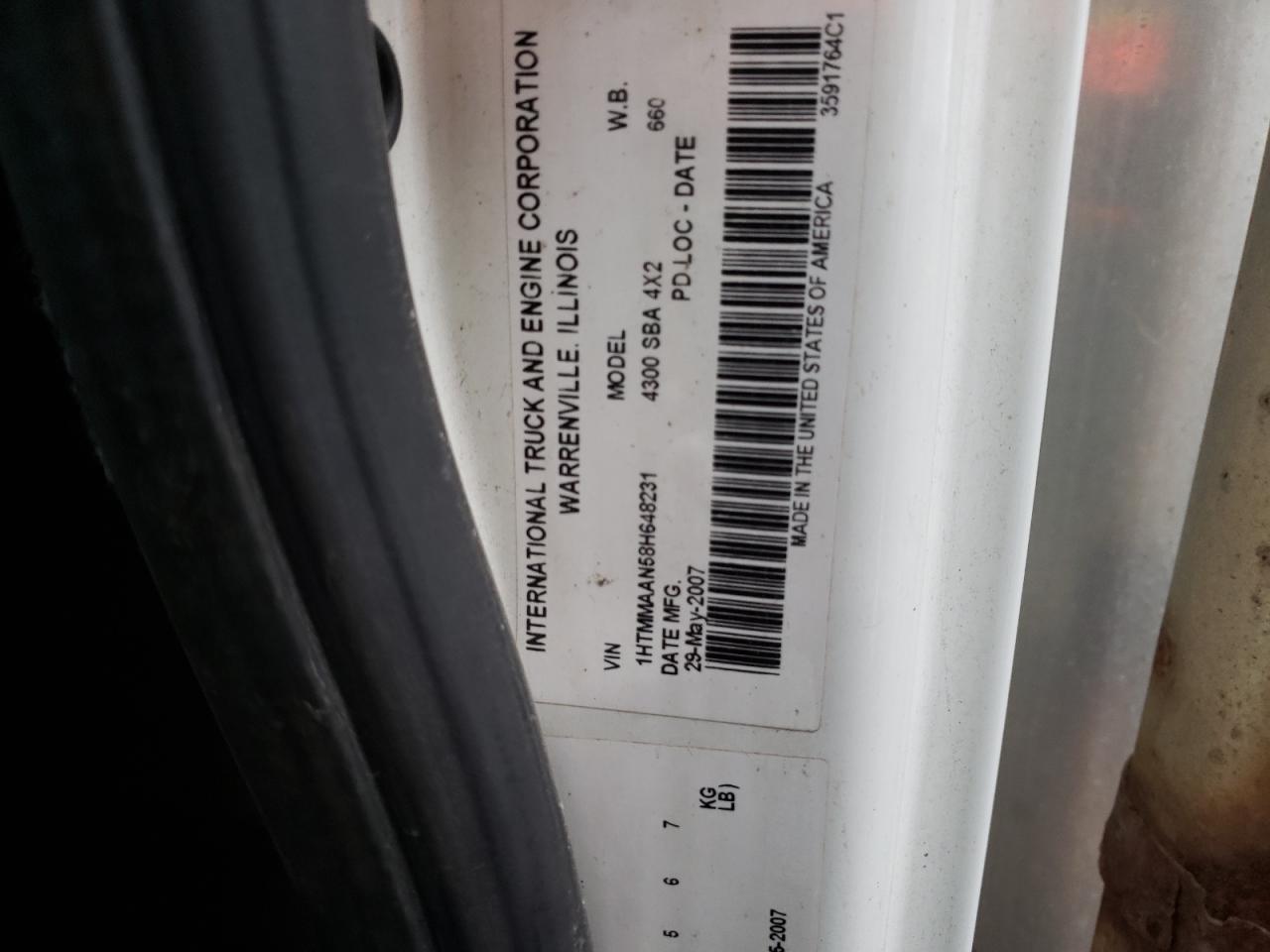 2008 INTERNATIONAL 4000 4300 - 1HTMMAAN58H648231