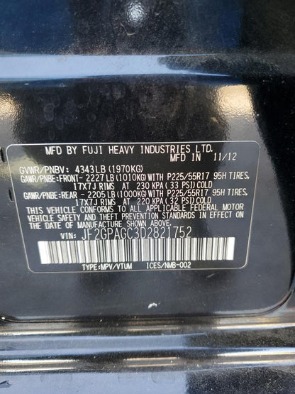 2013 SUBARU XV CROSSTR - JF2GPAGC3D2821752