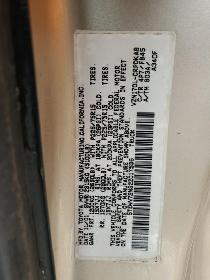 2002 TOYOTA TACOMA XTR - 5TEWN72N32Z017536