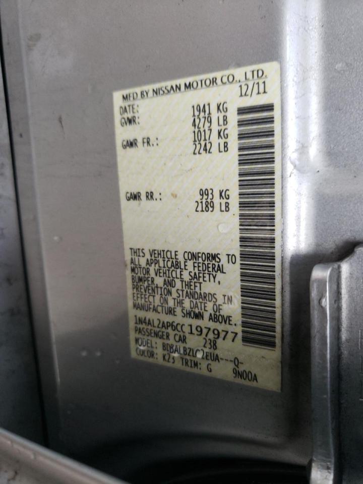 2012 NISSAN ALTIMA BAS - 1N4AL2AP6CC197977