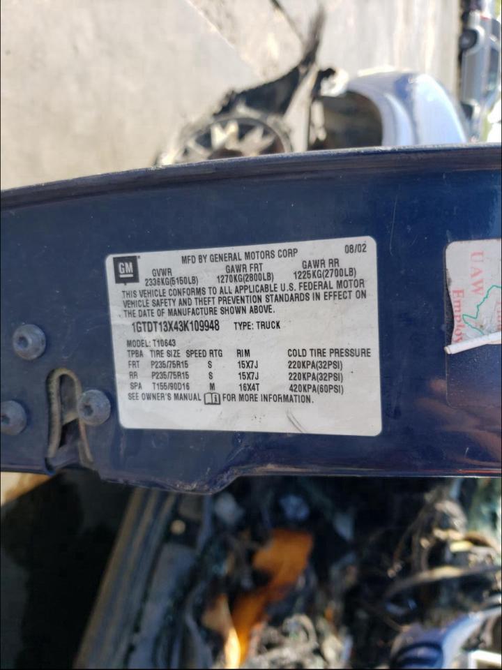 2003 GMC SONOMA - 1GTDT13X43K109948