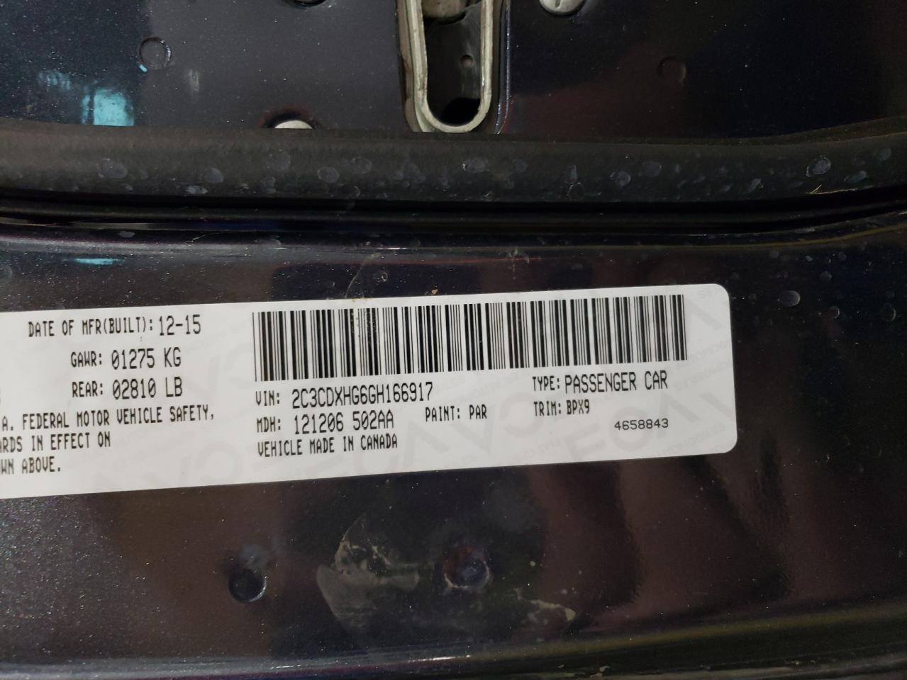 2016 DODGE CHARGER SX - 2C3CDXHG6GH166917