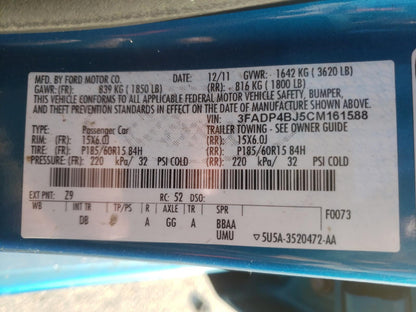 2012 FORD FIESTA SE - 3FADP4BJ5CM161588