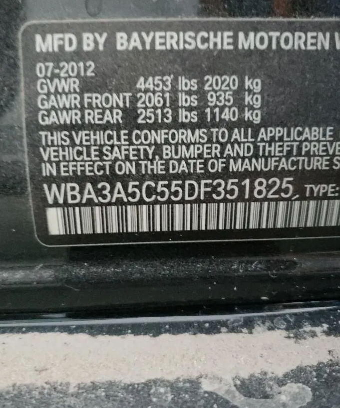 2013 BMW 328i | Black | 2.0L RWD | VIN: WBA3A5C55DF351825