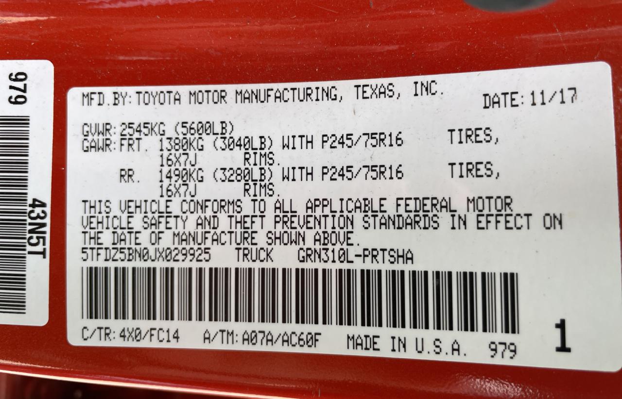 2018 TOYOTA TACOMA DOU - 5TFDZ5BN0JX029925