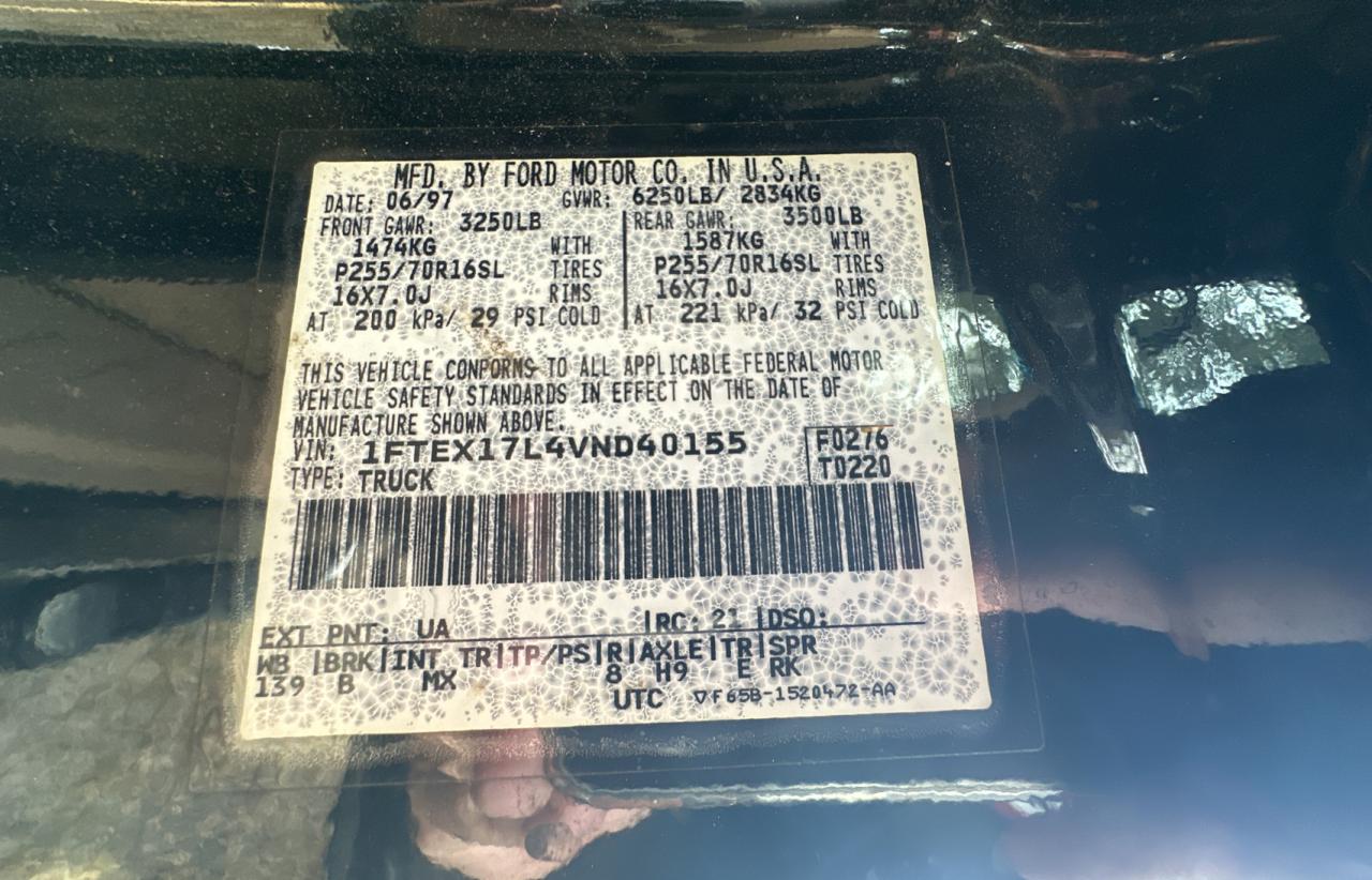 1997 FORD F150 - 1FTEX17L4VND40155