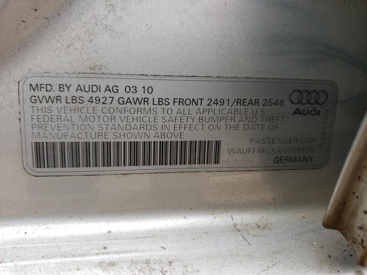 2010 AUDI A4 PREMIUM - WAUFFAFLXAN059896