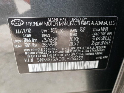 2020 HYUNDAI SANTA FE S - 5NMS23AD0LH255239