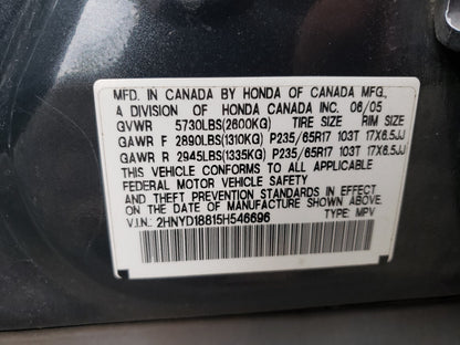 2005 ACURA MDX TOURIN - 2HNYD18815H546696