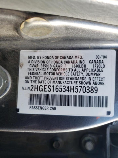 2004 HONDA CIVIC LX - 2HGES16534H570389