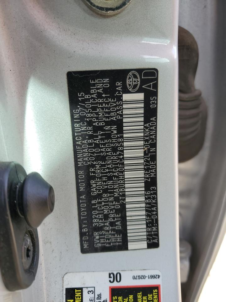 2015 TOYOTA COROLLA L - 2T1BURHE0FC478581