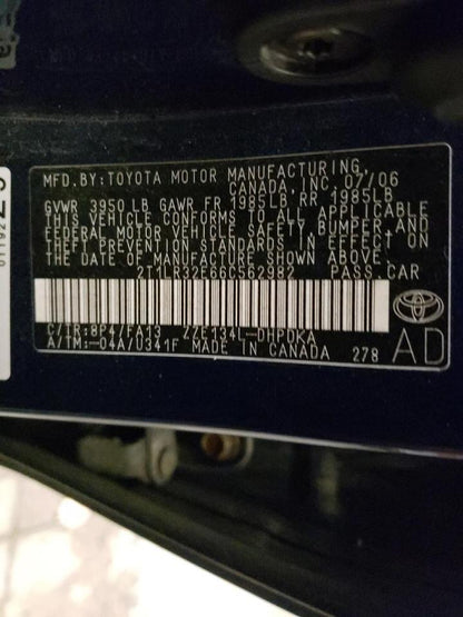 2006 TOYOTA COROLLA MA - 2T1LR32E66C562982