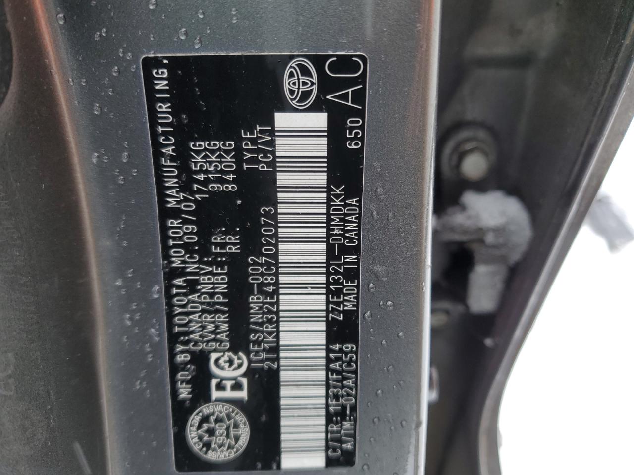 2008 TOYOTA COROLLA MA - 2T1KR32E48C702073